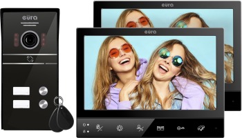 WIDEODOMOFN EURA VDP-80C5 2-rodzinny, czarny 