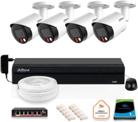 Zestaw monitoringu IP DAHUA 4x kamera IPC-HFW2849S-S-IL-0280B 8MPX Z38420B4