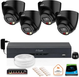ZESTAW 4 Kamery IP Dahua 4mpx IPC-HDW1439V-A-IL-BLACK + DYSK 1TB Z47077T4