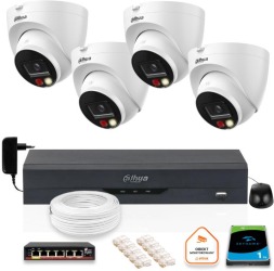 ZESTAW 4 Kamer IP Dahua 8mpx IPC-HDW1839T-A-IL-0280B-S6 + DYSK 1TB Z53629T4